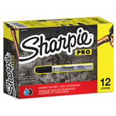 Sharpie Pro Metal Barrel Permanent Marker Bullet Tip 1.0mm Line Black (Pack 12) - S0945720